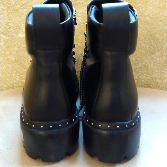 Blondo Lace-up Combat Boots Waterproof Leather Sz 10 NWD - Picture 4 of 8